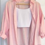 Keten Gömlek Oversize Pembe